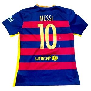 Nike FC Barcelona Soccer Jersey Mens Large Authentic 2015 Futbol Messi